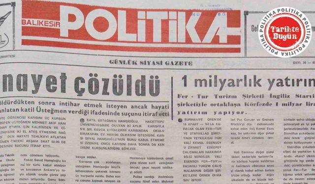 12 Mayıs 1990 Cumartesi: Cinayet çözüldü