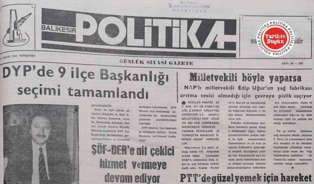 17 Mayıs 1990 Perşembe: DYP’de 9 ilçe başkanlığı seçimi tamamlandı