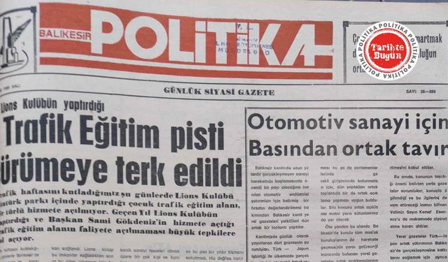 8 Mayıs 1990 Salı: Trafik Eğitim Pisti çürümeye terk edildi