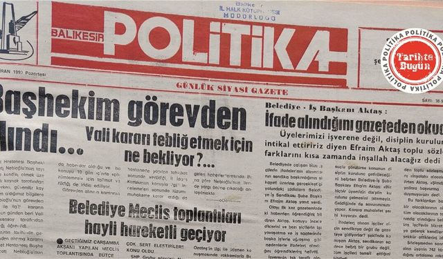 25 Haziran 1990 Pazartesi: Başhekim görevden alındı