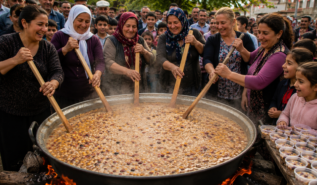 Bir kap aşure, bin gönüle bereket