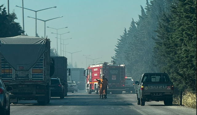 SON DAKİKA! Balıkesir Çevre Yolu'nda Korkutan Yangın: Ekipler Havadan ve Karadan Seferber Oldu!