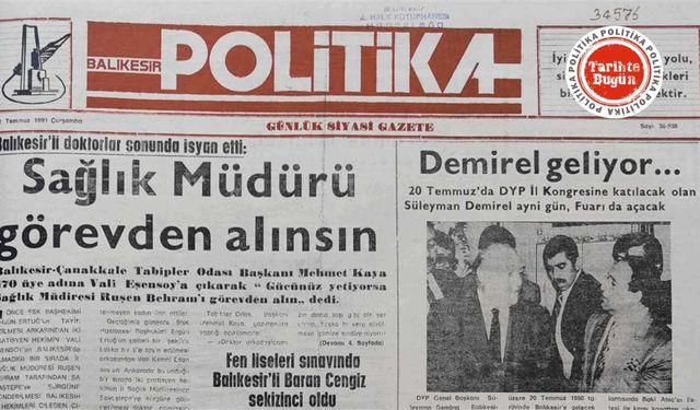 11 Temmuz 1990 Çarşamba: Sağlık Müdürü görevden alınsın