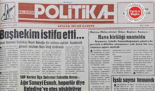 25 Temmuz 1990 Çarşamba: Başhekim istifa etti