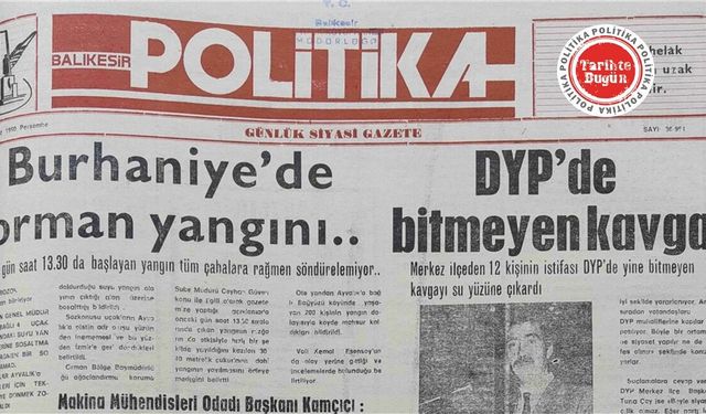 26 Temmuz 1990 Perşembe: Burhaniye’de orman yangını