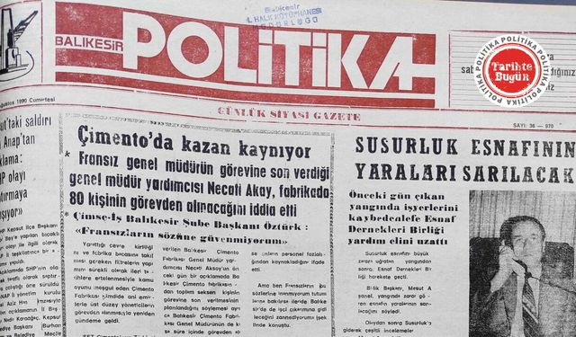 18 Ağustos 1990 Cumartesi: Çimentoda kazan kaynıyor