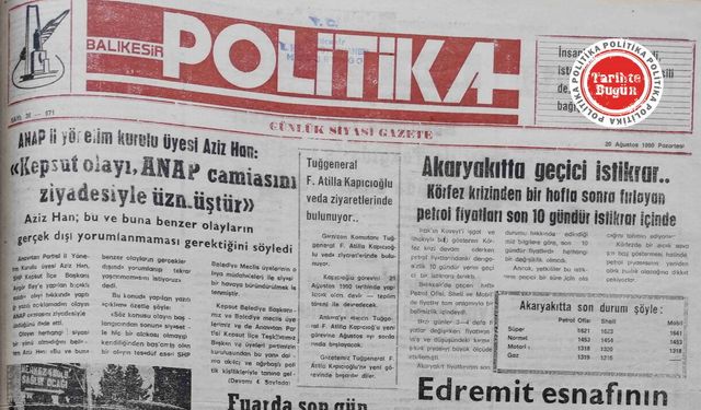 20 Ağustos 1990 Pazartesi: Akaryakıtta geçici istikrar