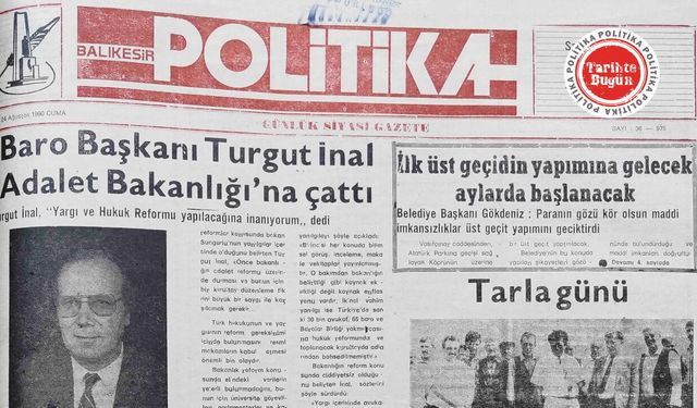 24 Ağustos 1990 Cuma: Baro Başkanı Turgut İnal Adalet Bakanlığına çattı
