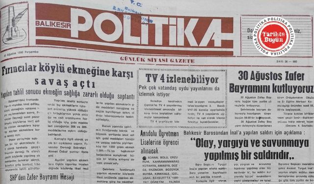 30 Ağustos 1990 Perşembe: Fırıncılar köylü ekmeğine karşı savaş açtı