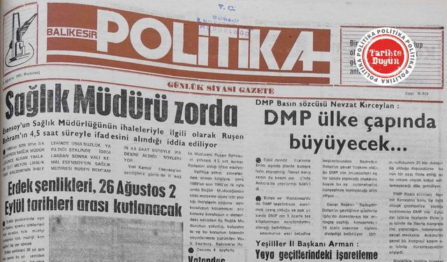 6 Ağustos 1990 Pazartesi: Sağlık müdürü zorda
