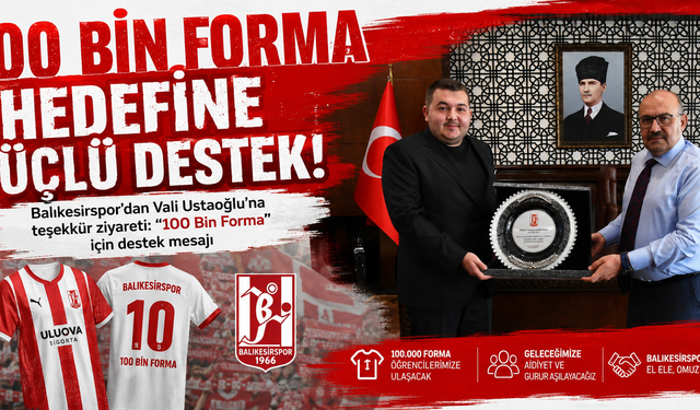 Balıkesirspor’dan Vali Ustaoğlu’na teşekkür ziyareti: “100 Bin Forma” için destek mesajı