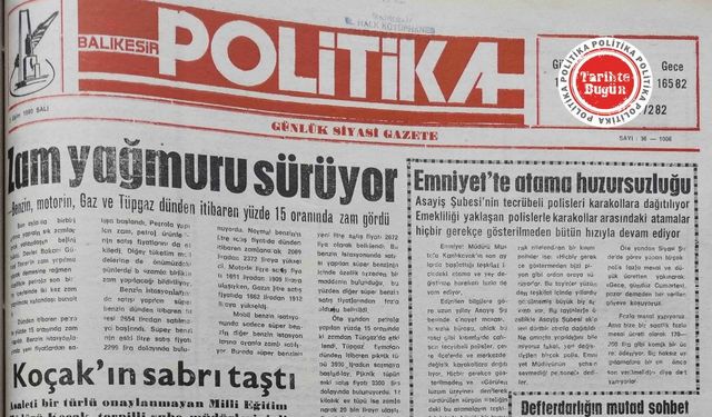 2 Ekim 1990 Salı: Zam yağmuru sürüyor
