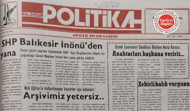 25 Eylül 1990 Salı: SHP Balıkesir İnönü’den yana