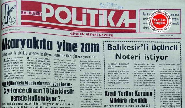 12 Eylül 1990 Çarşamba: Akaryakıta yine zam