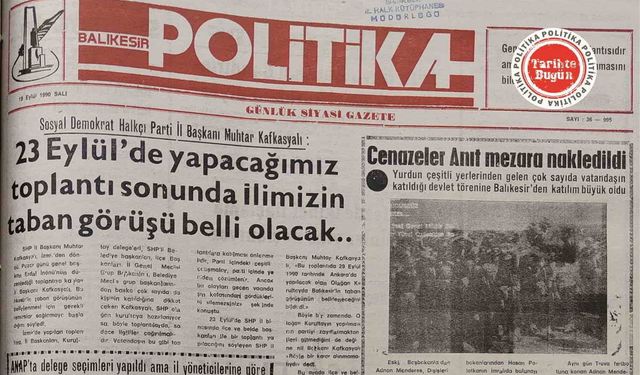 18 Eylül 1990 Salı: 23 Eylül’deki toplantıda taban görüşü belli olacak