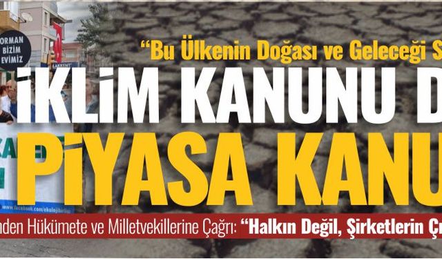 “İklim Kanunu Değil, Piyasa Kanunu!”