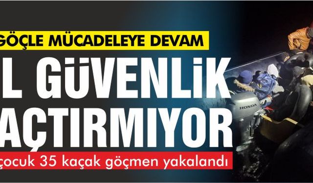 AYVALIK AÇIKLARINDA 35 DÜZENSİZ GÖÇMEN YAKALANDI!