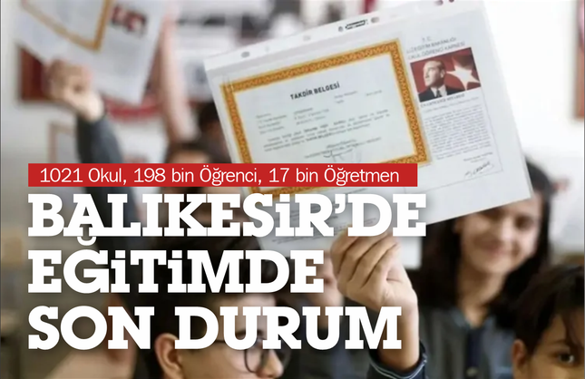 Balıkesir'de Eğitim: 1021 Okul, 198 bin Öğrenci, 17 bin Öğretmen