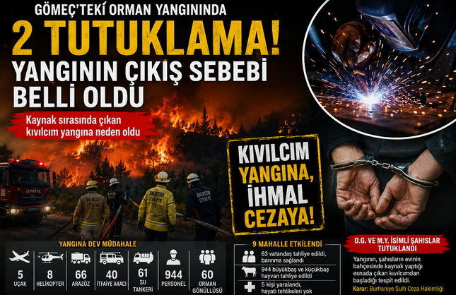 Gömeç'teki Orman Yangınında 2 Tutuklama! Yangının Çıkış Nedeni Belli Oldu