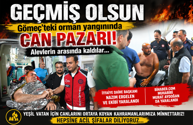 Gömeç'teki orman yangınında can pazarı! Alevlerin arasında kaldılar...