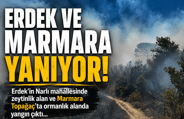 Erdek ve Marmara Adası'nda Yangın Alarmı! Müdahale Havadan ve Karadan Sürüyor