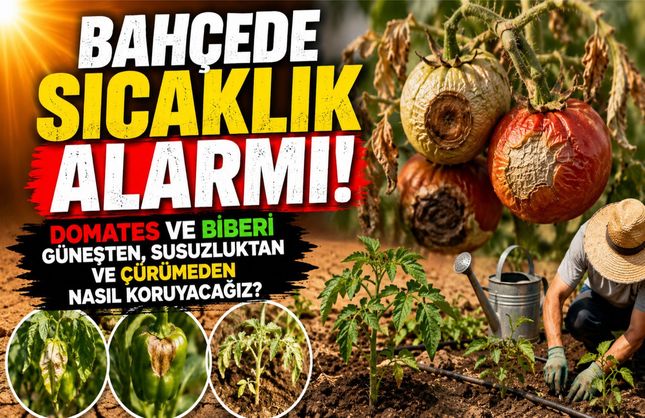 BAHÇEDE SICAKLIK ALARMI... DOMATES VE BİBERİ GÜNEŞTEN, SUSUZLUKTAN VE ÇÜRÜMEDEN NASIL KORUYACAĞIZ?