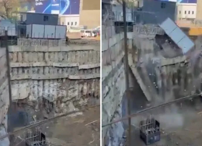 Kadıköy'de Korku Dolu Anlar! Fenerbahçe Stadyumu Yanında İstinat Duvarı Çöktü!