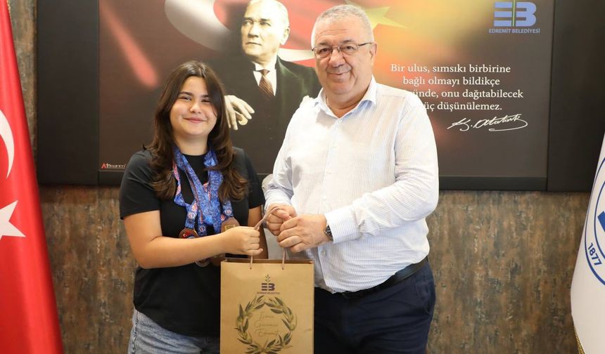 Edremit'in Gururu Ada Olpak Başkan Ertaş’ı Ziyaret Etti