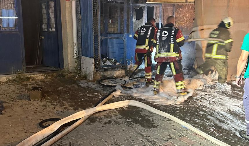Ayvalık’ta Zeytinyağı Tesisinde Yangın Çıktı
