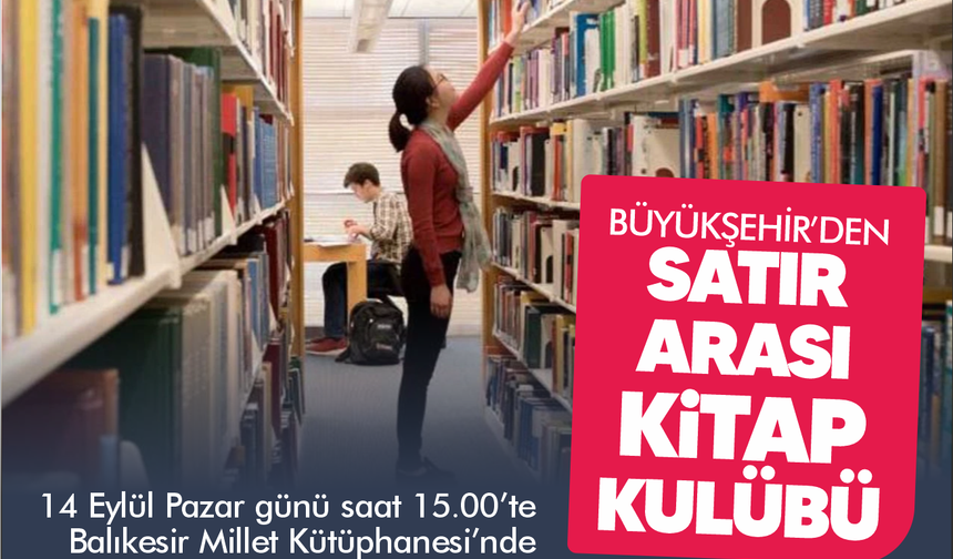Balıkesir’de “Satır Arası Kitap Kulübü” Başlıyor