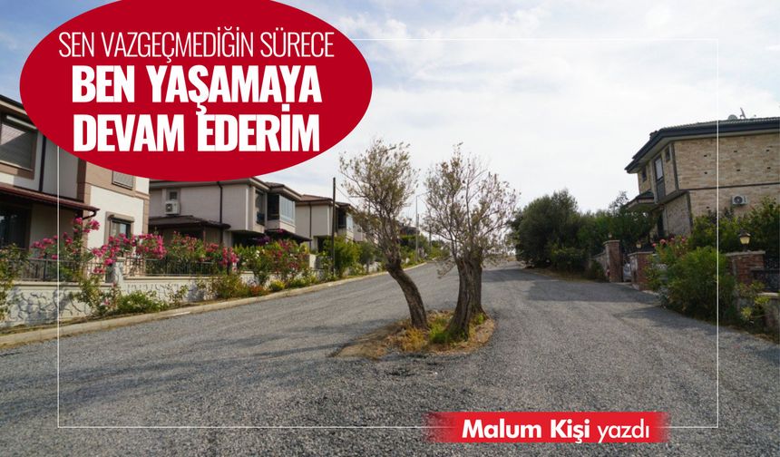 Sen vazgeçmediğin sürece ben yaşamaya devam ederim!