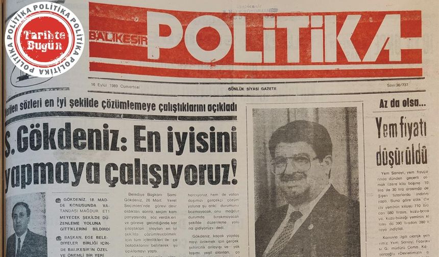 16 Eylül 1989 Cumartesi: En iyisini yapmaya çalışıyoruz