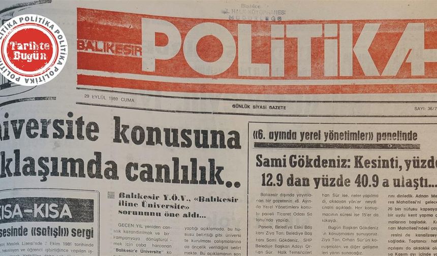 29 Eylül 1989 Cuma: Üniversite konusuna yaklaşımda canlılık