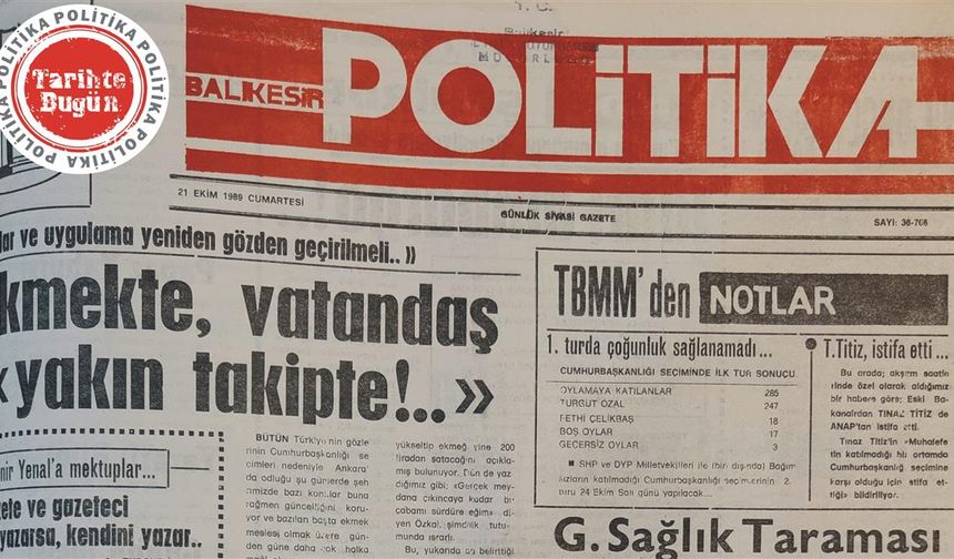 21 Ekim 1989 Cumartesi: Ekmekte vatandaş yakın takipte