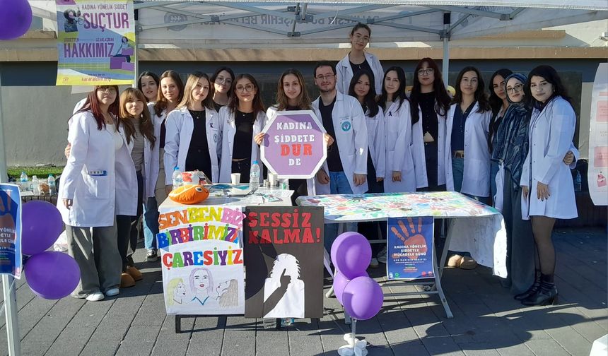 BAÜN Tıp öğrencilerinden kadınlara çağrı: Şiddete sessiz kalma!