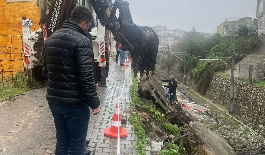 Sunullah Mahallesi Demiryolu İstinat Duvarında Çökme Meydana Geldi