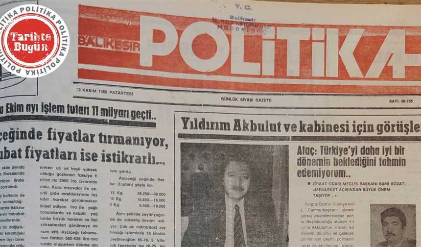 13 Kasım 1989 Pazartesi: Ayçiçeğinde fiyatlar tırmanıyor hububat fiyatları istikrarlı