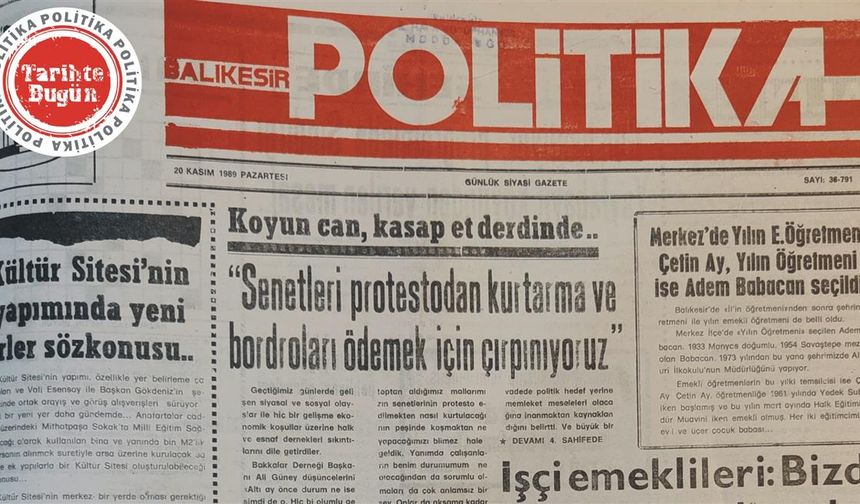 20 Kasım 1989 Pazartesi: Koyun can kasap et derdinde