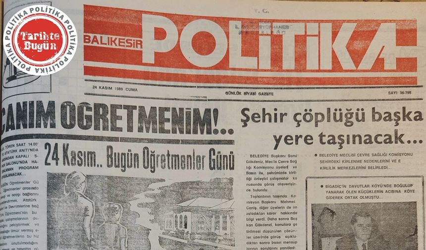 24 Kasım 1989 Cuma: Canım öğretmenim