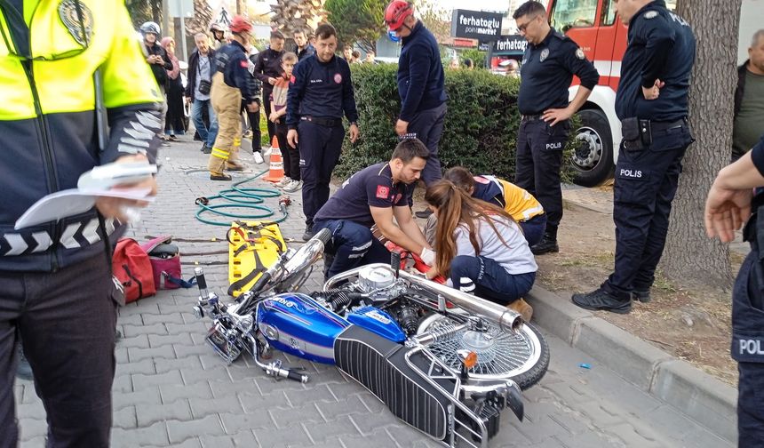 Edremit'te Feci Motosiklet Kazası! Ekiplerden Acil Müdahale!