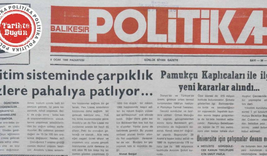 8 Ocak 1990 Pazartesi: Eğitim sisteminde çarpıklık pahalıya patlıyor