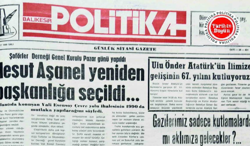 6 Şubat 1990 Salı: Aşanel yeniden başkan
