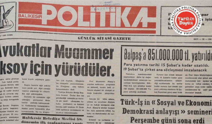 9 Şubat 1990 Cuma: Avukatlar Muammer Aksoy için yürüdüler