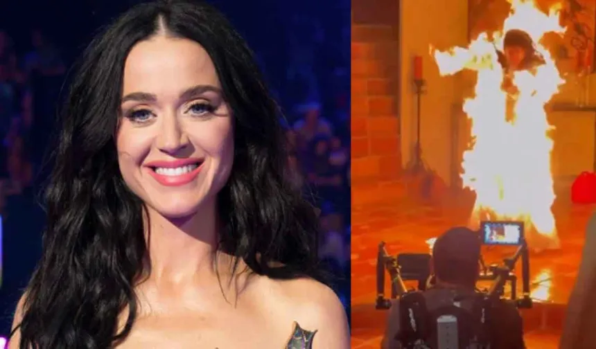 Katy Perry Setinde Korkunç Kaza! Alevler İçinde Kaldı