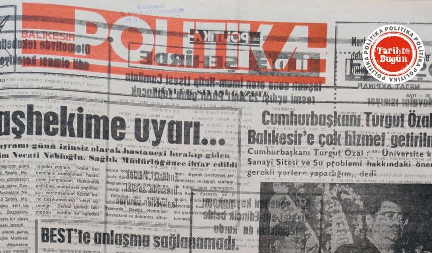 20 Mart 1990 Salı: Başhekime uyarı