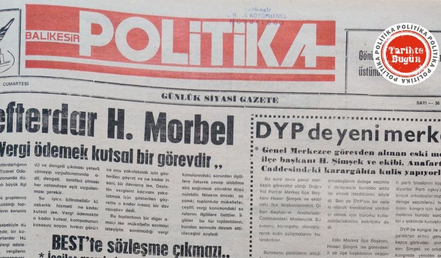 24 Mart 1990 Cumartesi: Vergi ödemek kutsaldır
