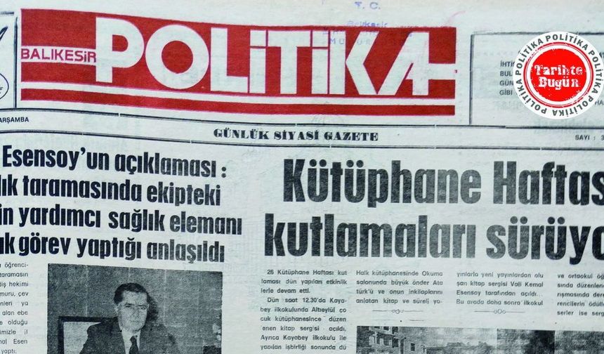 28 Mart 1990 Çarşamba: Kütüphane Haftası kutlamaları sürüyor