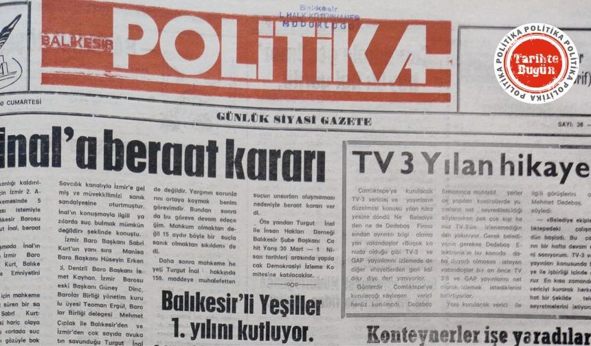 31 Mart 1990 Cumartesi: Turgut İnal’a beraat kararı