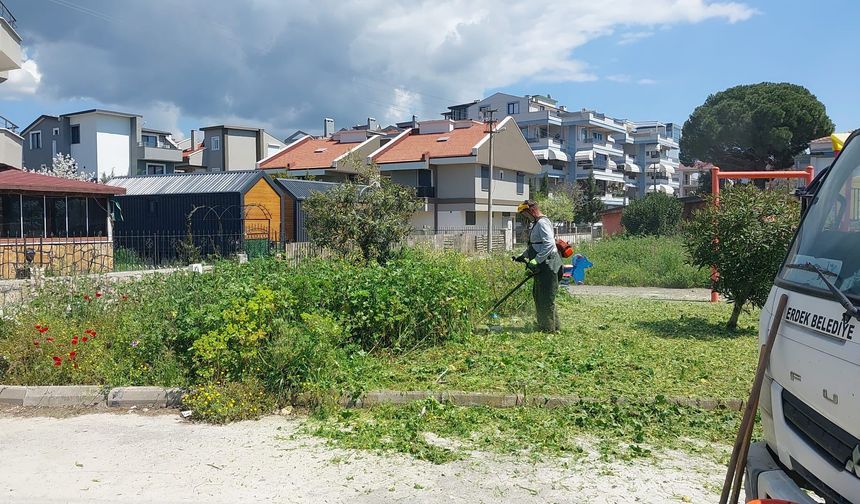 Erdek’te Bahar Temizliği Hız Kazandı: Ekipler İlçe Genelinde Yeşil Alan Bakımına Çıktı