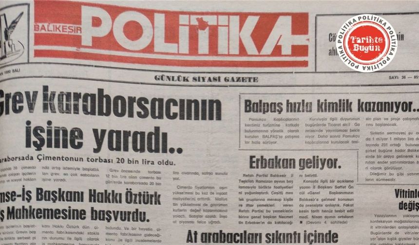 3 Nisan 1990 Salı: Grev karaborsacının işine yaradı